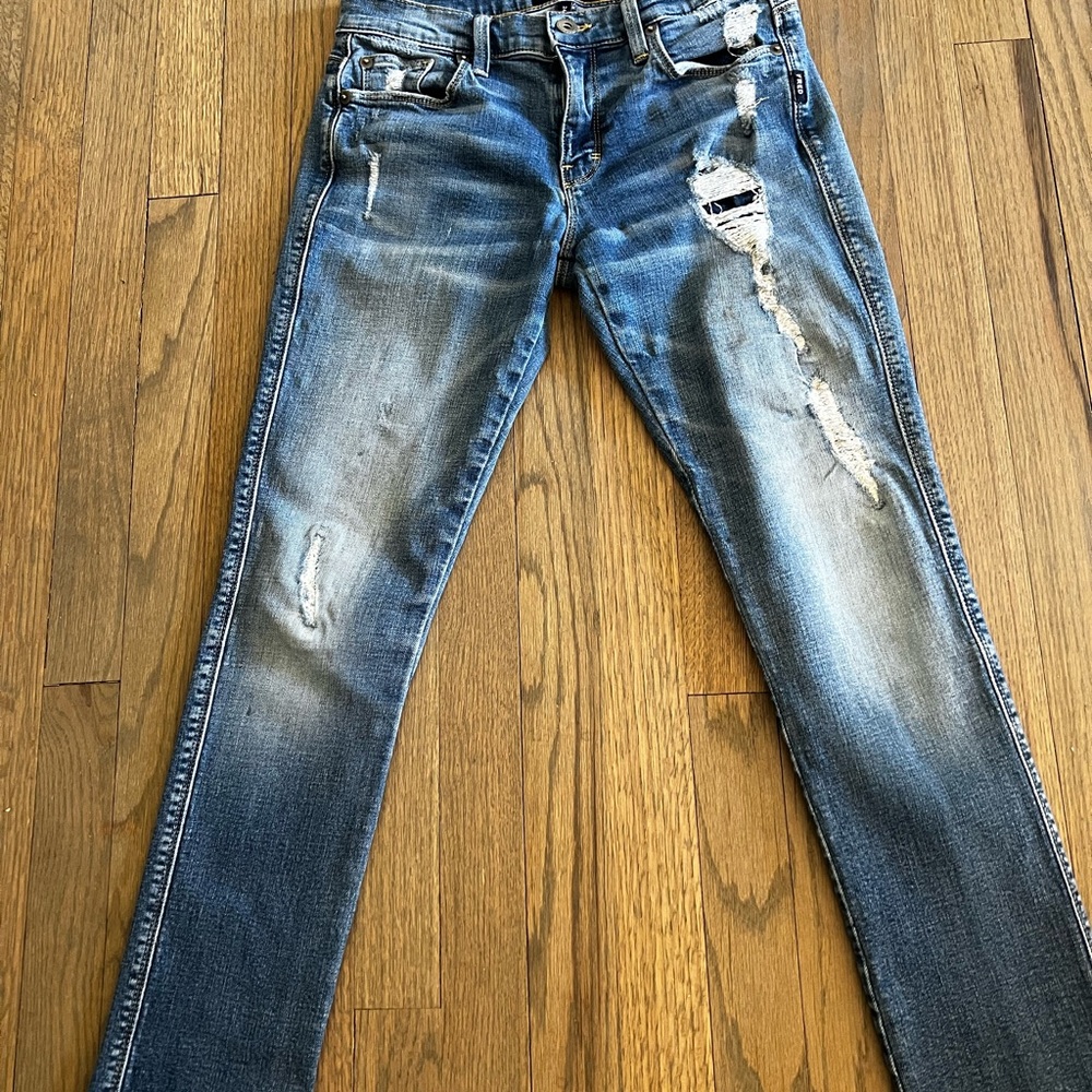 Fred Blue Skinny Jeans with Distressed Details